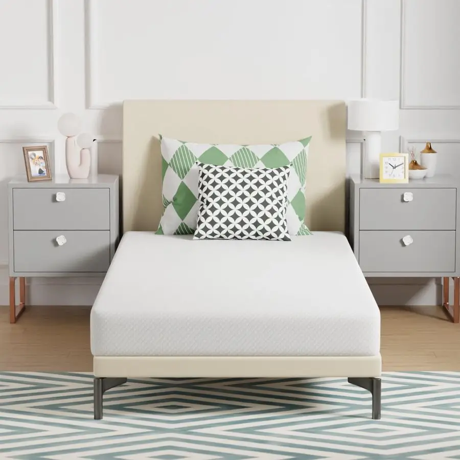 

Матрас 6 дюймов, двуспальный, средней жесткости, с гелевой пеной с эффектом памяти, белый, в коробке, сертифицирован CertiPUR-US, с функцией снятия давления и охлаждения