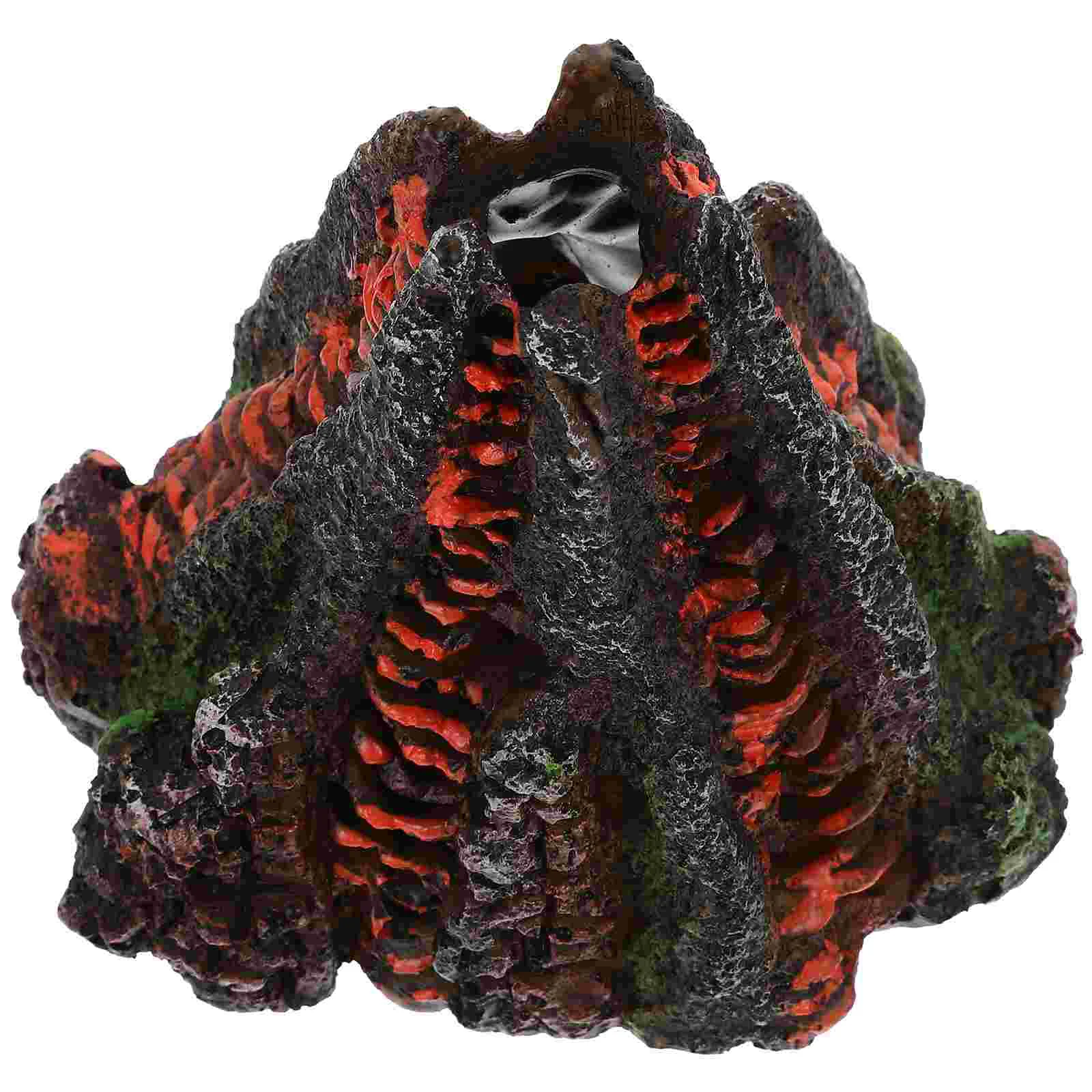

Pneumatic Volcano naments Resin Aquarium Decor Lifelike Details Safe for Fish Term Soak No Fading Unique Design Fish Tank