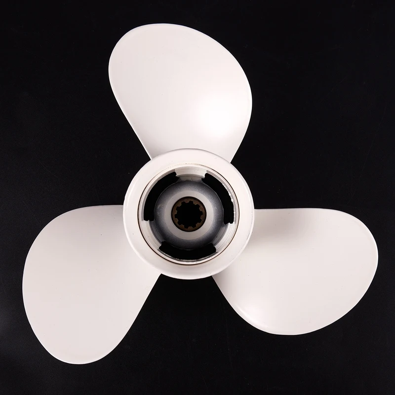 9 7/8 Inch X 10 1/2 Inch-F Aluminum Alloy Outboard Propeller White Outdoor Propeller, For Yamaha 20 - 30 HP 664-45945-00-EL