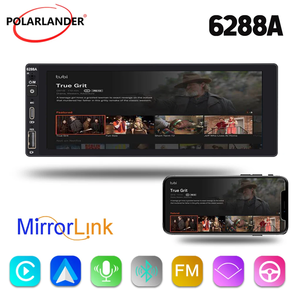 

Function Wireless Auto IPS Voice Link 2+32G Multimedia AI Bluetooth Carplay DIN Inch1 Car 6.9 Screen Player Android Mirror WIFI