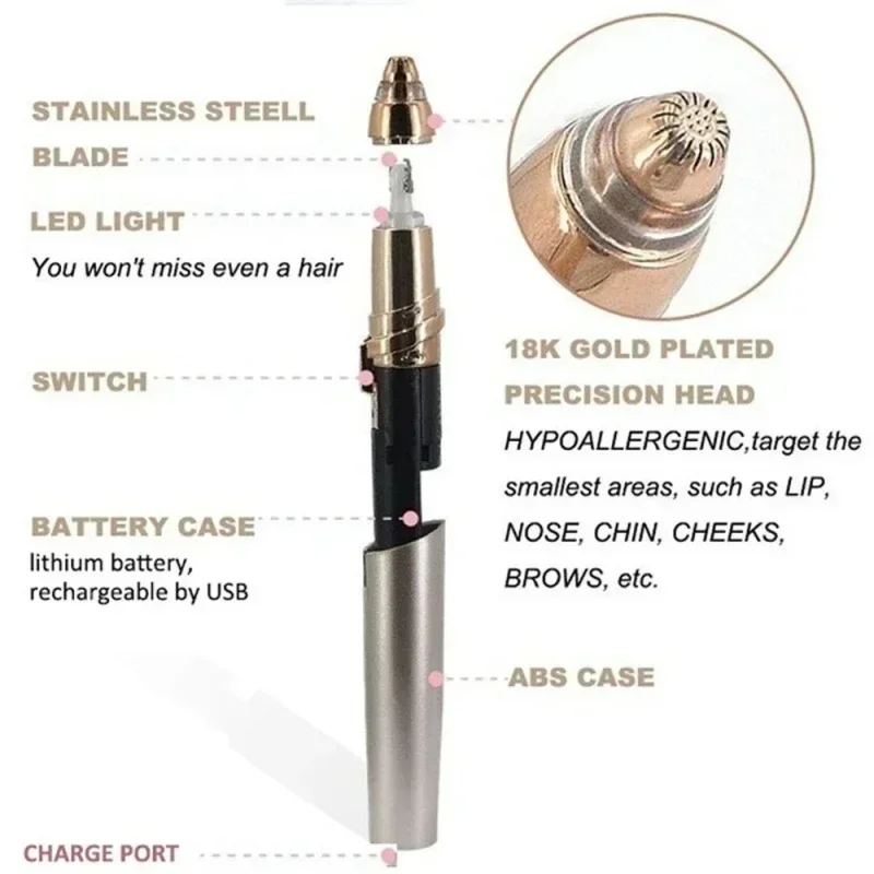 전기 눈썹 트리머 눈썹 정리 펜슬 제모기 여성용 메이크업 무통 자동 눈썹 면도기 제모기