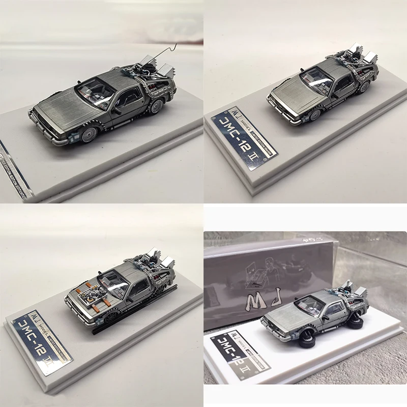 Diecast 1:64 Scale Back To The Future Time Car Simulation Alloy Car Model Static Display Collectible Gift Toy Decration Souvenir