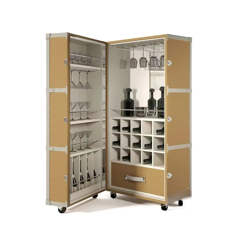 Italian light luxury wine cabinet luxury simple style villa dining side cabinet high sense art decoration locker