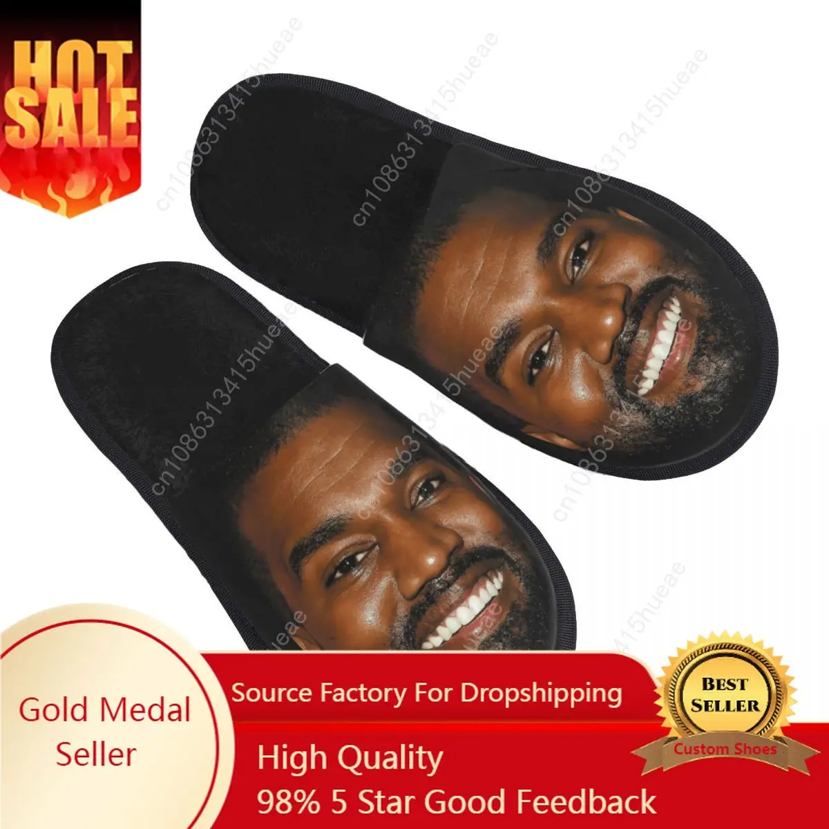 

Custom Funny Kanye West Meme Soft Memory Foam House Slippers Women Cozy Warm Anti-Skid Slipper