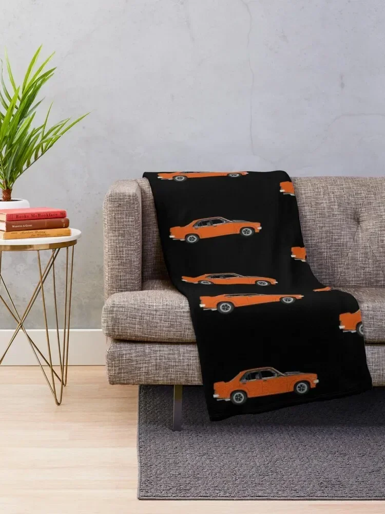 LH Holden Torana SLR/5000 1974 Saffron Orange on Black Throw Blanket for babies Personalized Gift Softest Blankets