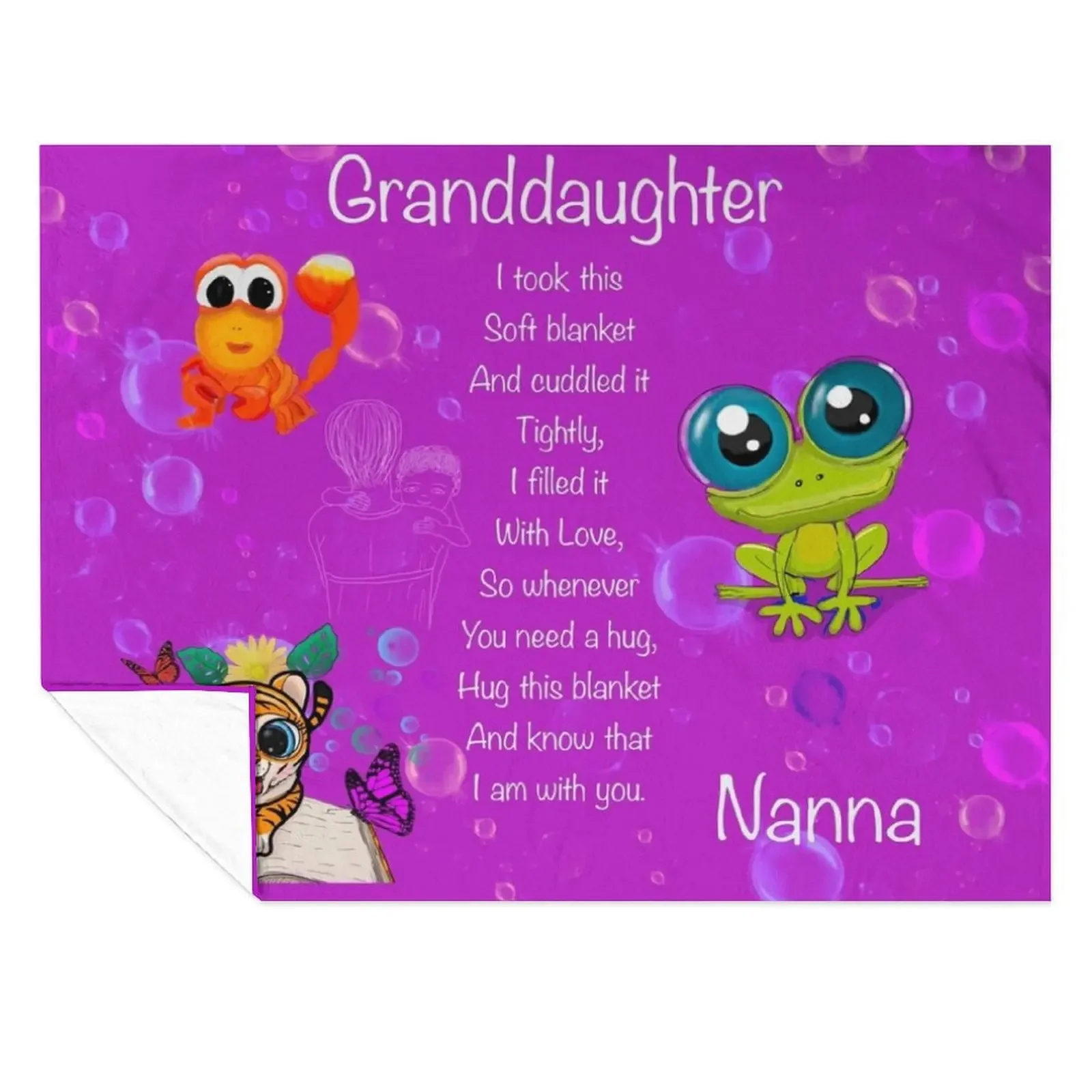 

To Granddaughter, love from Nanna, cuddle blanket Throw Blanket Quilt Bed covers Hairy Single Blankets
