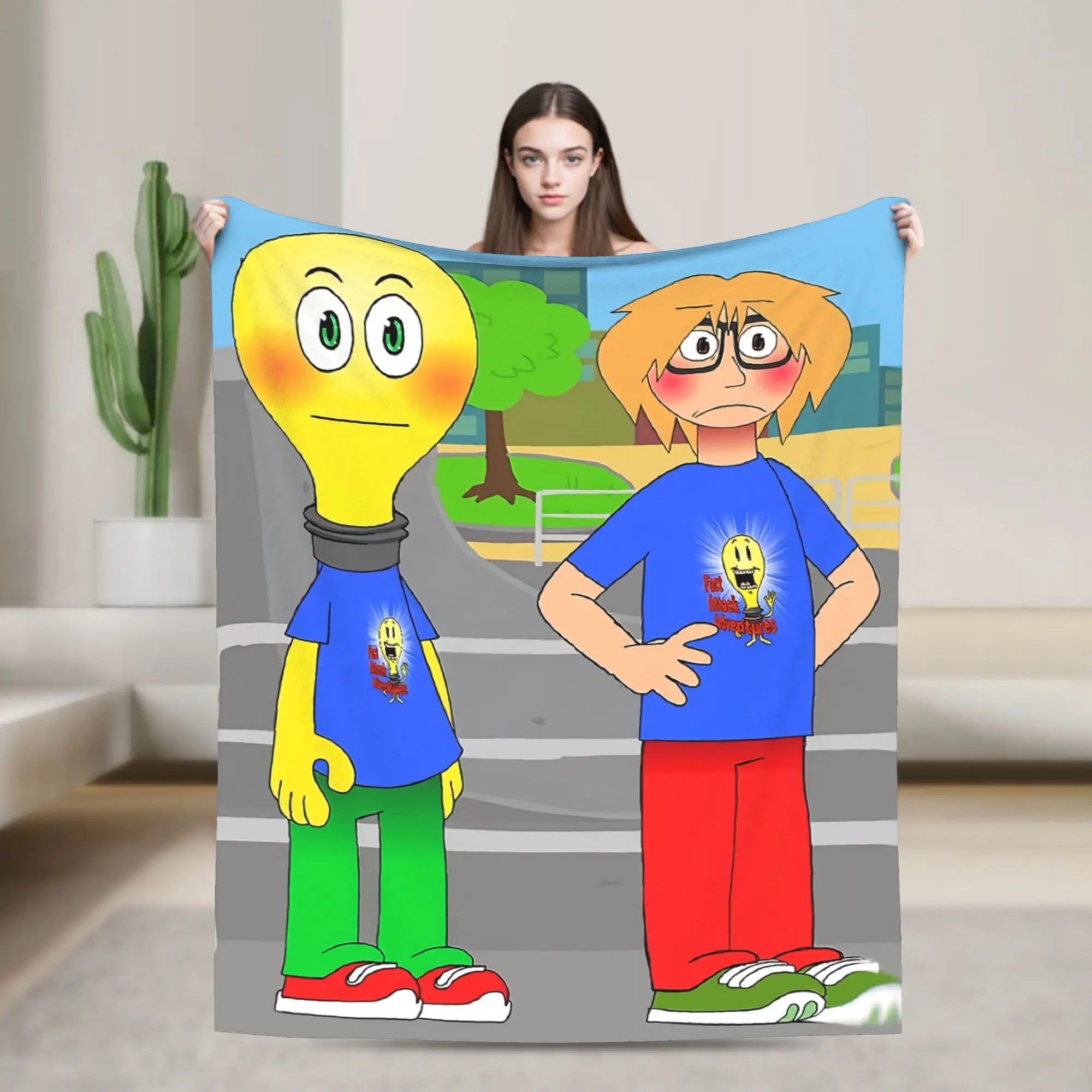 Comfort F-Fact A-Attack Adventures Blanket Merch Home Decorative  Throws And Blankets Super Warm Flannel for Outdoor