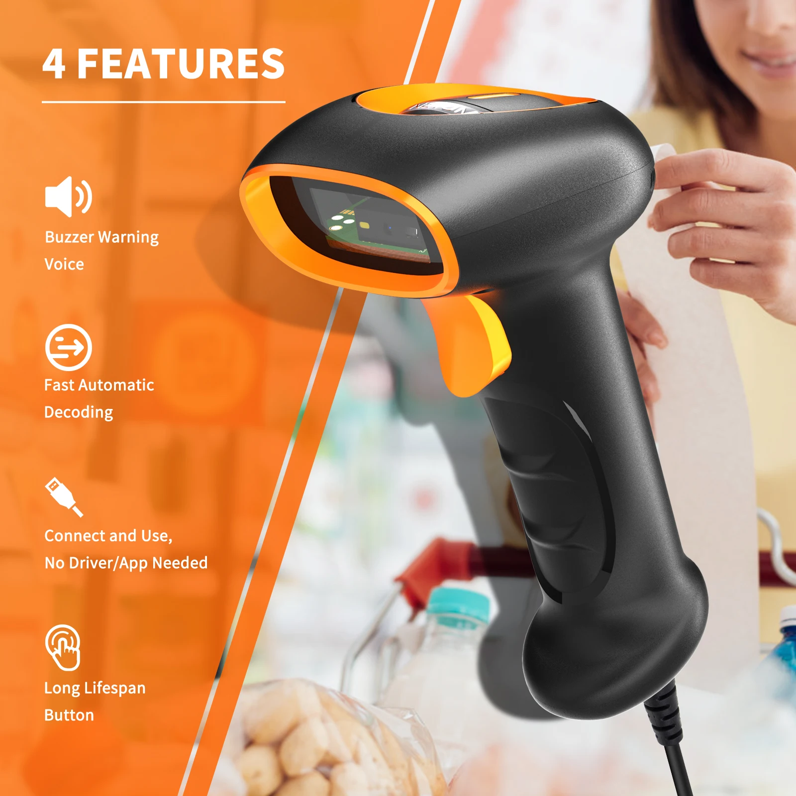 NETUM NT-K6 Handheld Wirelress Barcode Scanner AND K8 1D/2D QR Bar Code Reader PDF417 for IOS Android IPAD