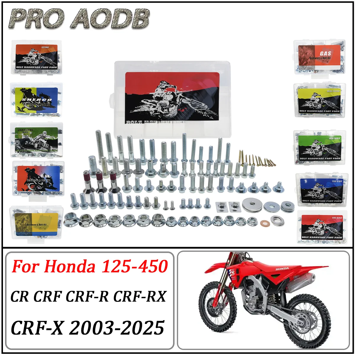 

Hardware Bolt Full Motorcycl screwsPlastics Fastener Kit Suitable For Honda 125-450 CR CRF CRF-R CRF-RX CRF-X 2003-2025