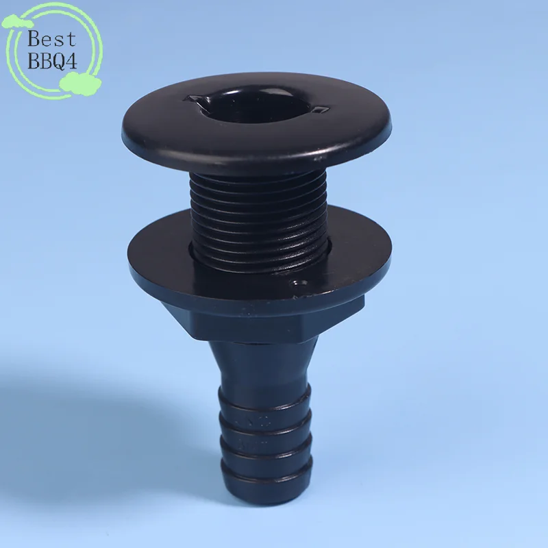 

(BBQ4)Boat Through Hull Connector 3/4in Straight ABS Plastic Hose Coupling Drain Outlet Accessory Drain Scupper Hull Fitting