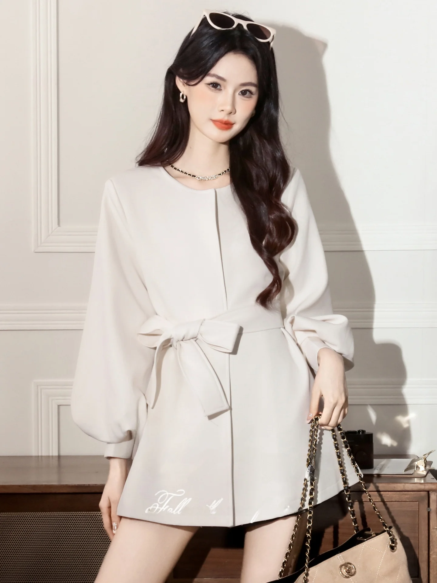 

Женская демисезонная ветровка в корейском стиле, приталенная, миди, с эффектом утяжки талии, простой свободный крой, для повседневной носки