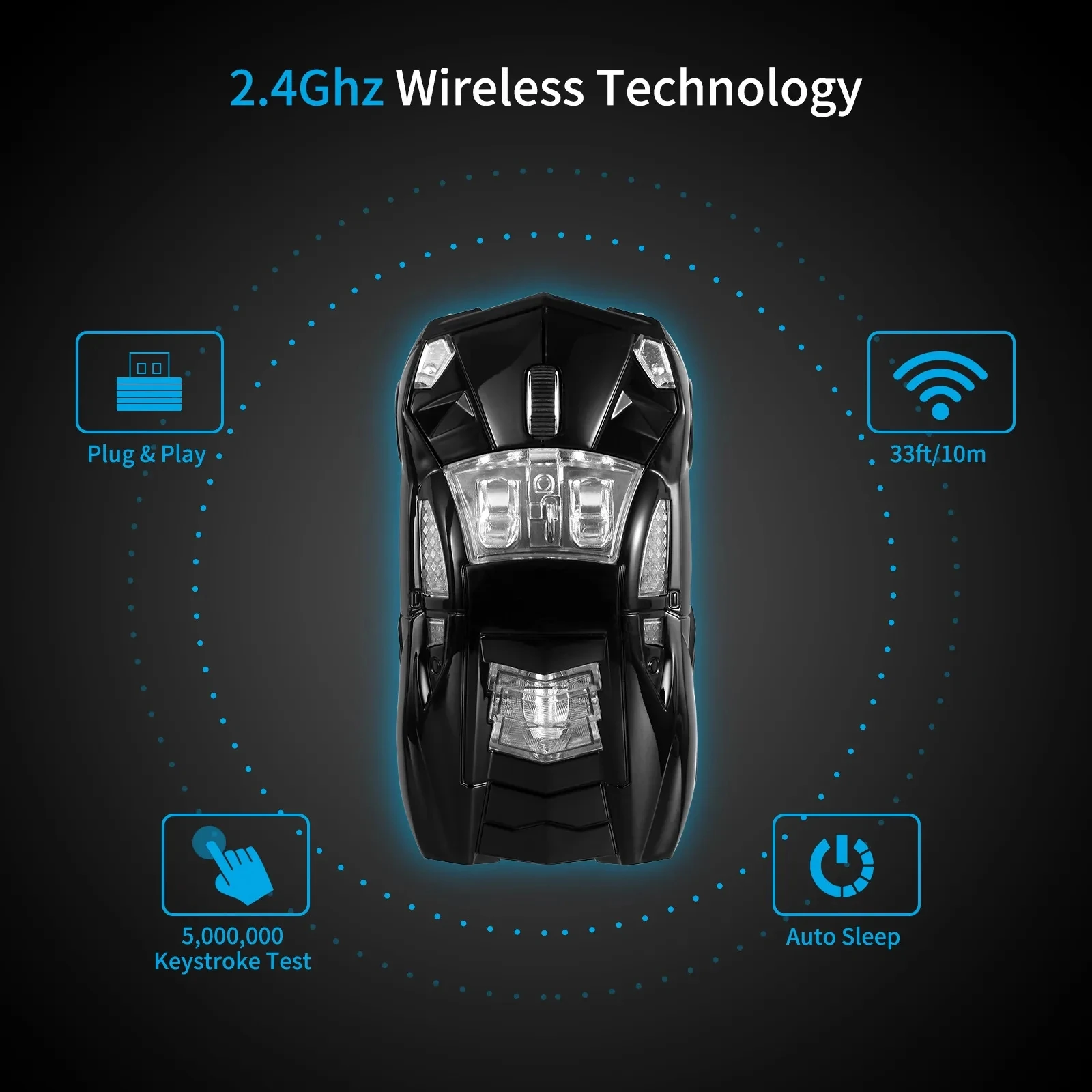 Creative Gift Car Styling Wireless Mouse Sports Car Model Mouse Suitable for Computers Laptops Gaming Mice