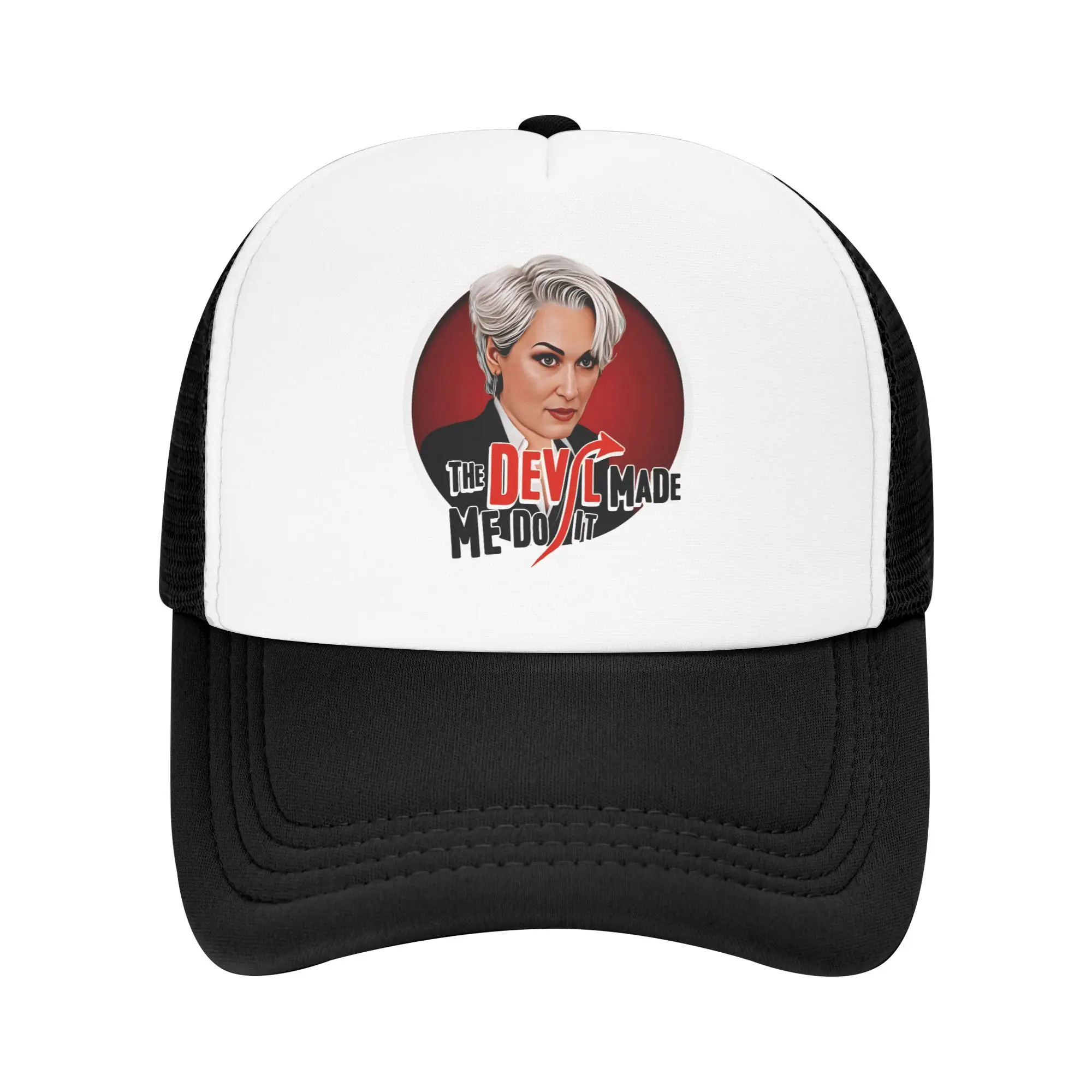 The Devil Made Me Do IT Sun Hats Summer  y2k Funny Mesh Trucker Hat Sun Visor Custom Logo Baseball Cap Gift