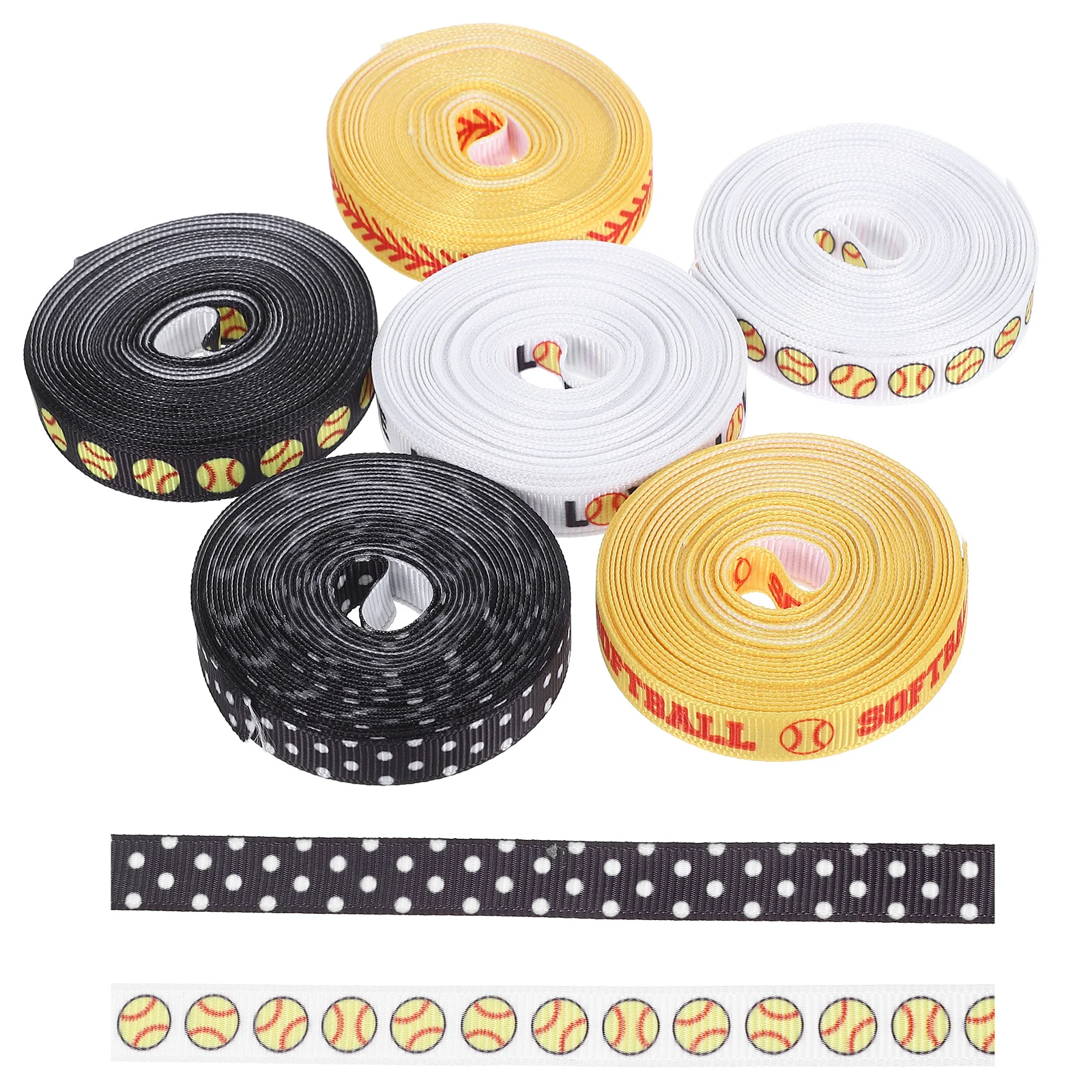 

6 Rolls Baseball Ribbon Thin Hanging Decor Crafts Ribbons Present Anniversary Decorate Decorative