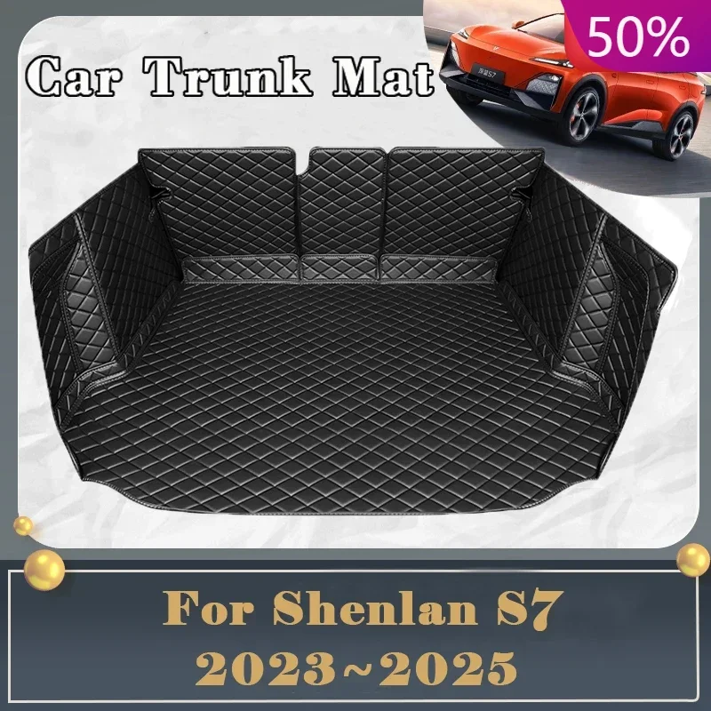 Car Trunk Mat For Changan Shenlan Deepal S7 2023 2024 2025 Dirt-resistant Fully Trunk Mat Luxury Rear Cargo Tray Car Accessories