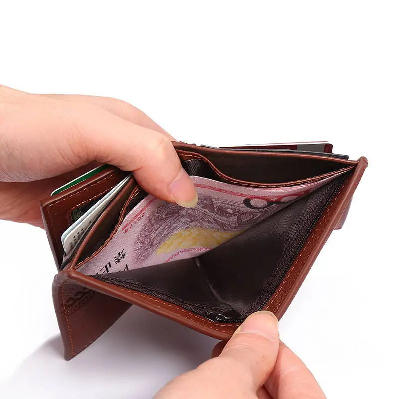 New Luxury Business Embossed Line Magnetic PU Leather Wallet Card Holder Bag For Men And Women Shockproof Slim Kickstand Cover