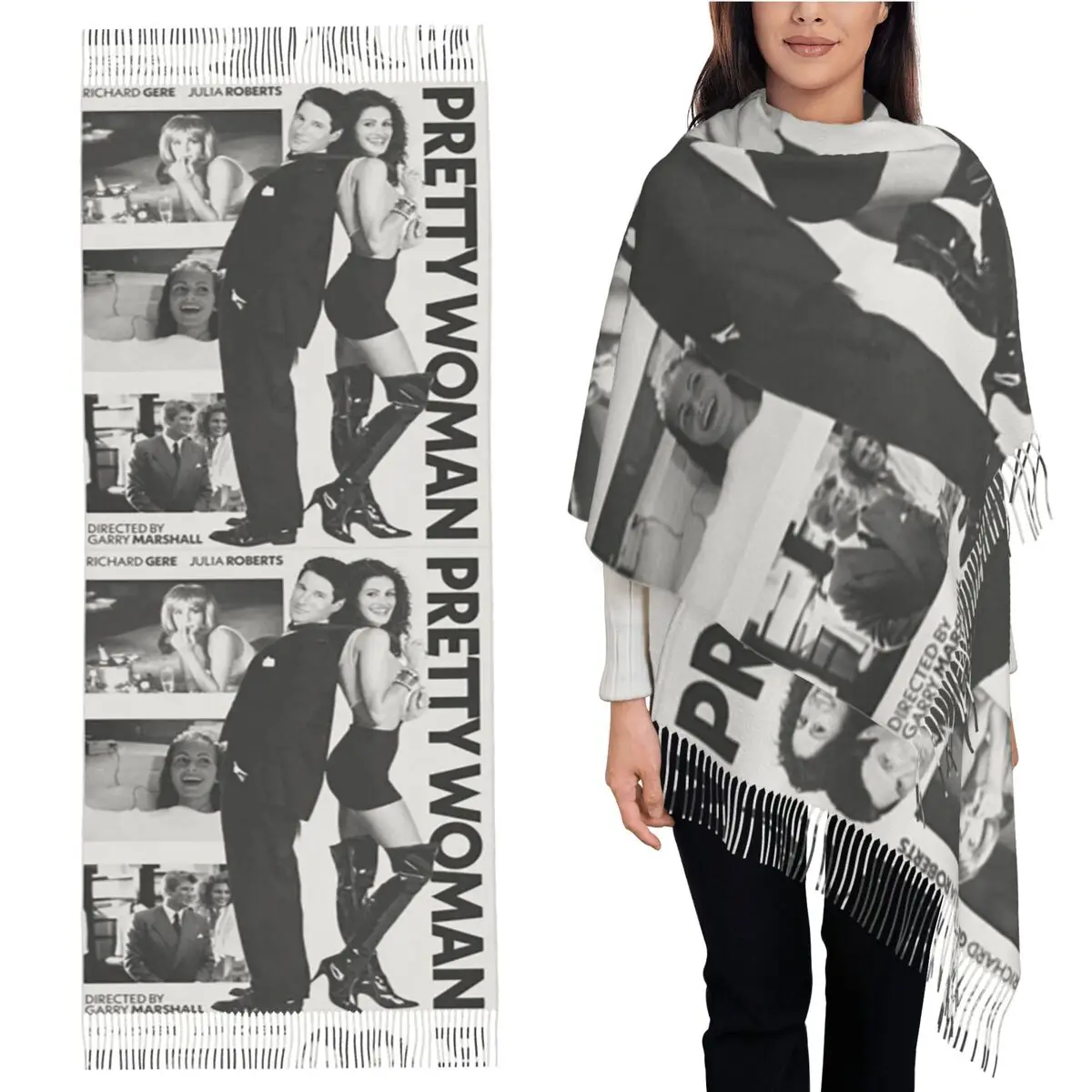 

Pretty Woman 1990 Scarf Tassel Scarves for Women Soft Warm Shawls and Wraps Long Fall Winter Shawl Wrap