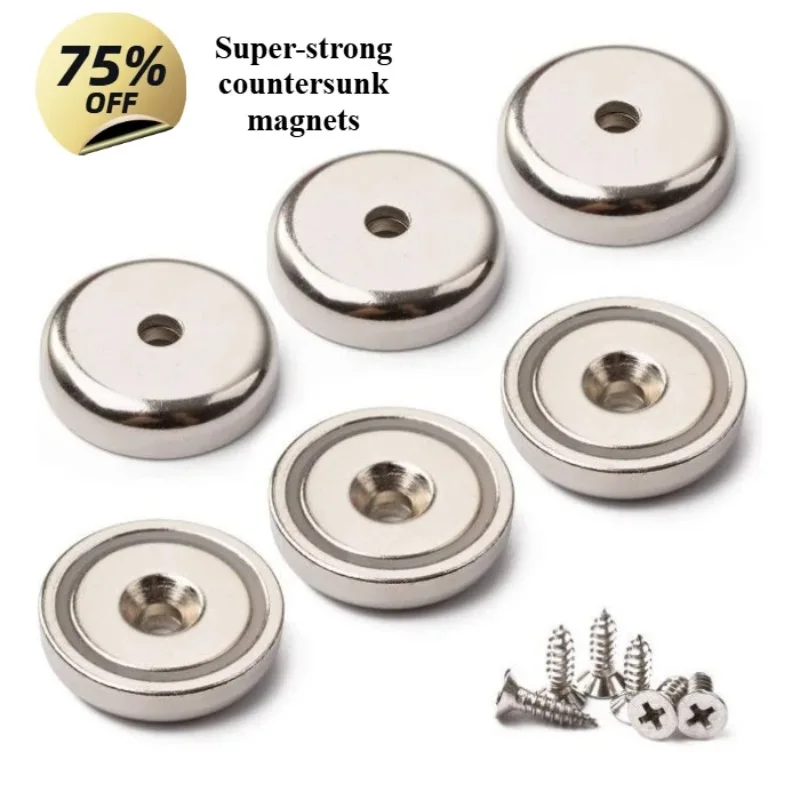 A16/20/25/32 Countersunk Hole Strong Round Magnets Bulk-Magnets for Fridge,Warehouse Tool Organization,Kitchen Snack Containers
