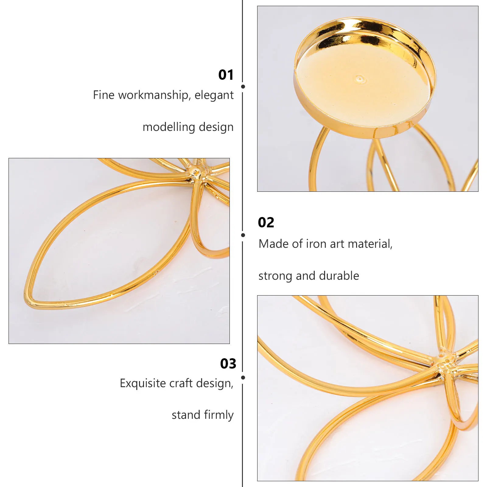 

Retro Style Iron Holder Vintage Decorative Metal Craft Ornament for Bedroom Living Room Wedding