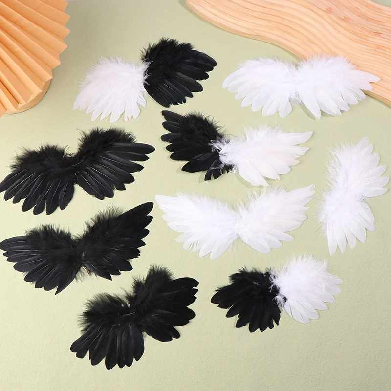 1Pair Mini Angel Feather Wings Doll Decoration Festival Dressing Up DIY Costume Holiday Party Decoration Photo Props