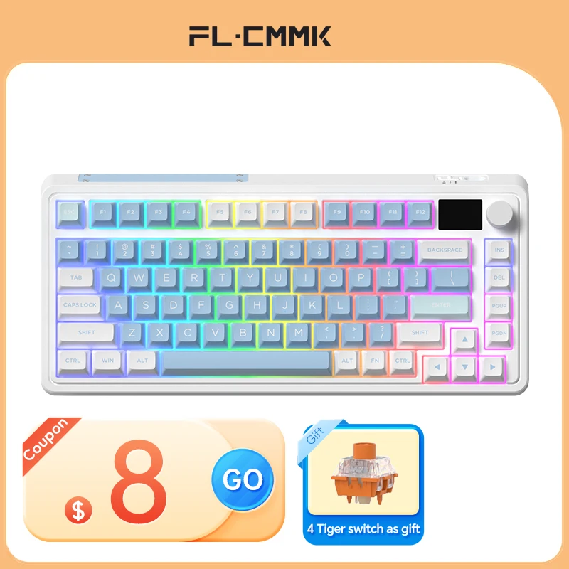 Esports-wireless Bluetooth Wired Teclado Mecânico 2.4g 2.4g Russo Coreano Keycap Full-key Hot Swap Teclado Gaming fl ·