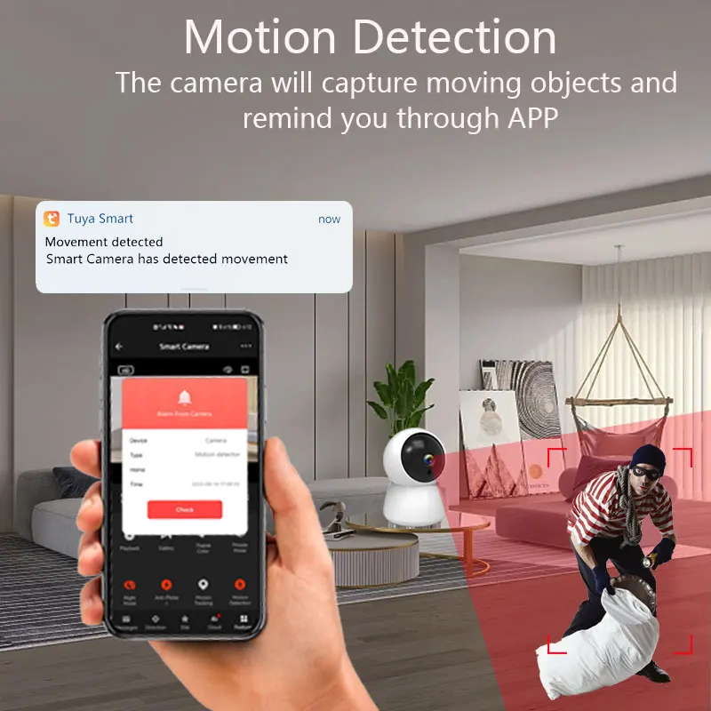 Tuya-Wireless Home Security Surveillance Camera, visão noturna, Monitor do bebê, Auto Tracking, visão noturna, Smart Mini WiFi, IP, interior, HD, 4MP