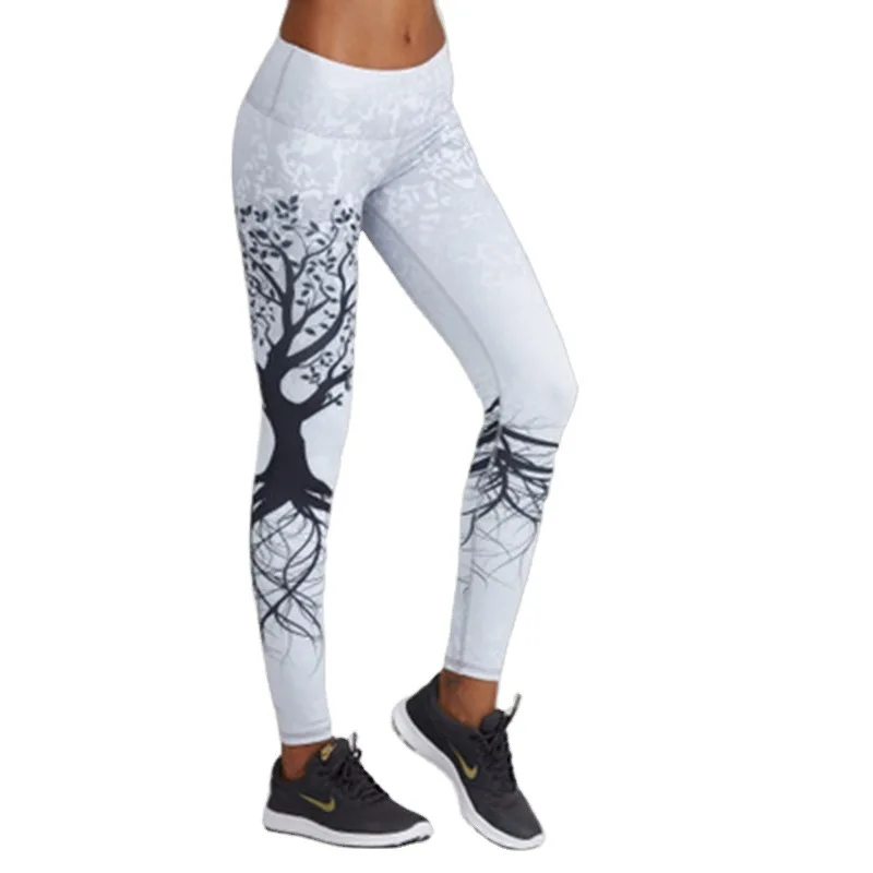 Legging Yoga Ramping Motif Pohon 2023 Legging Yoga Wanita Celana Panjang Olahraga Latihan Celana Yoga Mulus