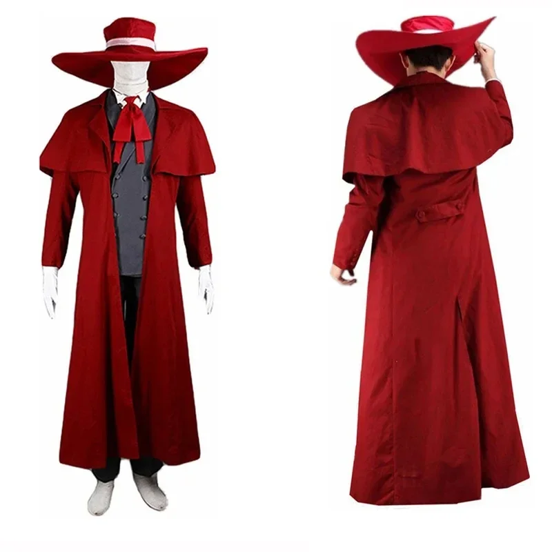 

New Vampire Hunter Cosplay Hellsing Alucard Costumes Cool Man Suits Content Long Coat Best Outfits Glasses