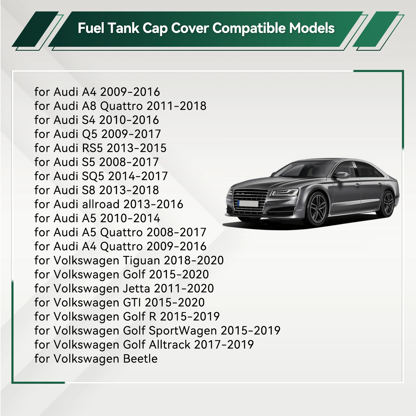 Coperchio del tappo del Gas di riempimento del serbatoio del carburante per auto per Audi A3 A4 A8 S8 A5 Q5 RS5 Volkswagen Jetta GTI Golf MK7 Eos Tiguan 5 c0201550t 8K0201550N