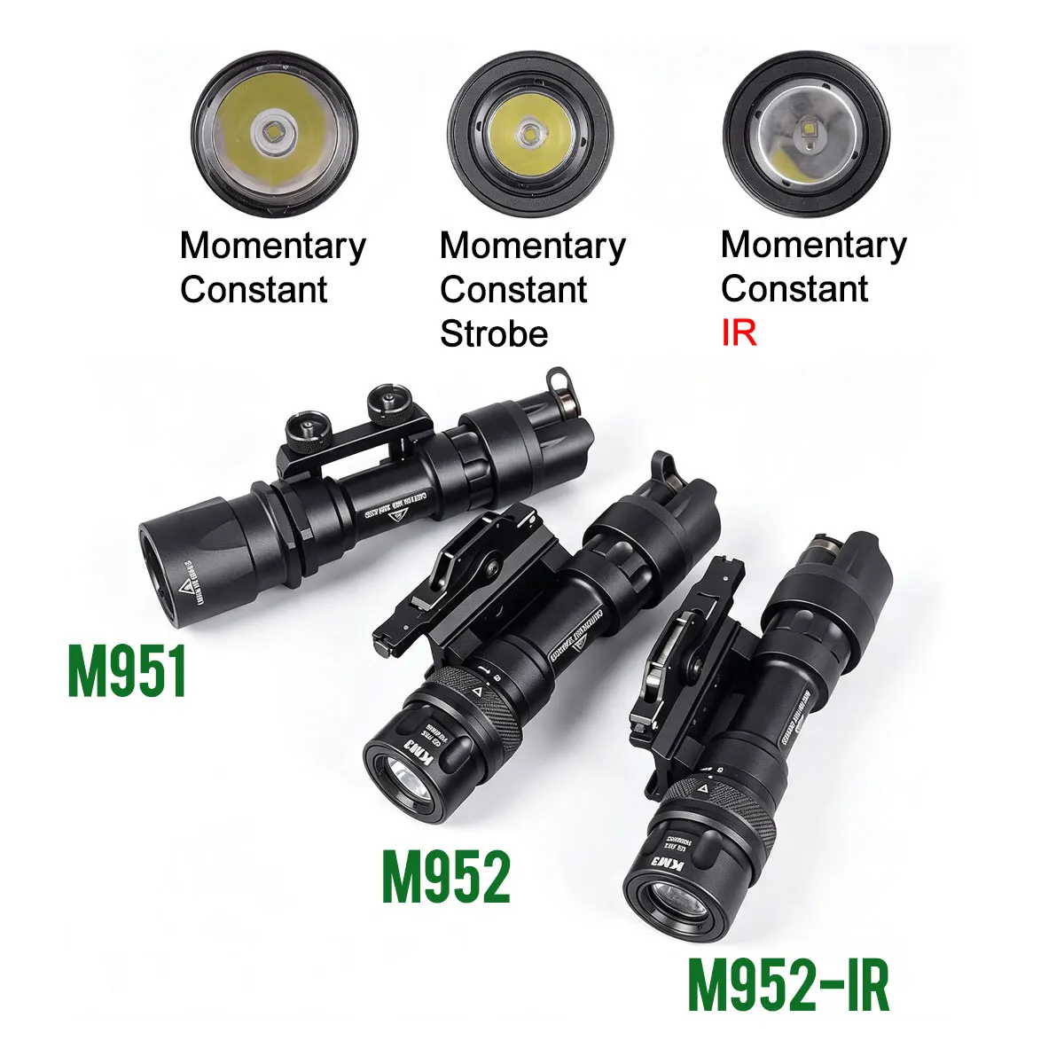 Tactical SureFire M951 M952 Infrared Strobe LED Version Super Bright SF M952 IR Hunting Flashlight Hunting QD Rail Mount Light