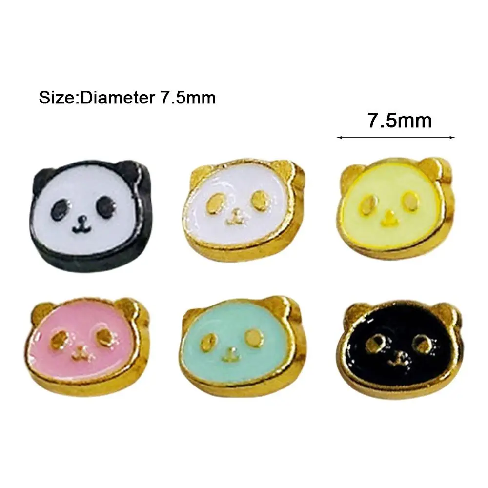 Padrão Panda Mini Botão Buckle, DIY Boneca Roupas, Nova Decoração, 6 Cores, 7.5mm, 1/6, 20Pcs