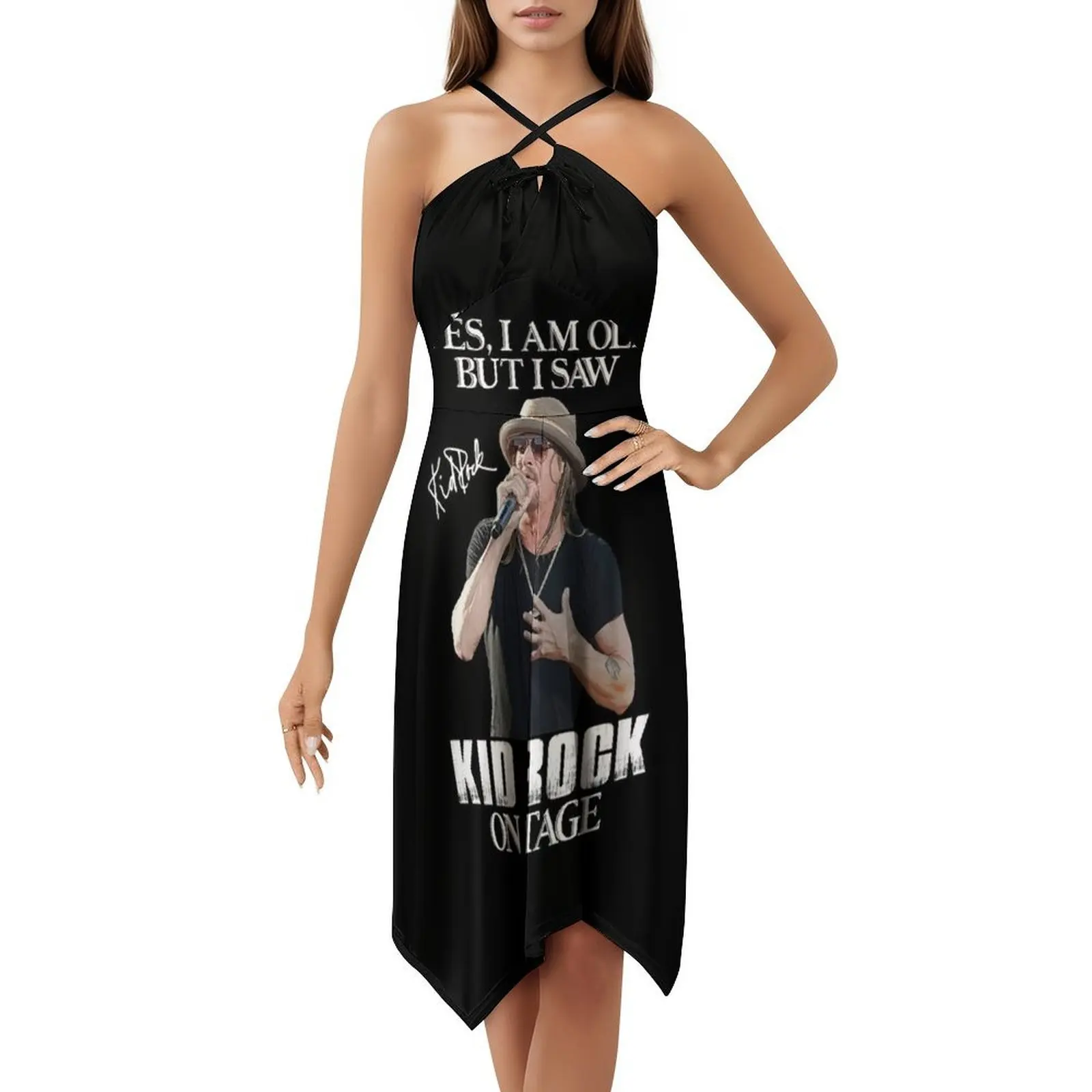 نعم أنا عجوز ولكن رأيت طفل روك على المرحلة فستان على الطراز الكوري للنساء فستان كاجوال أنيق للحفلات أو ملابس يومية للأطفال