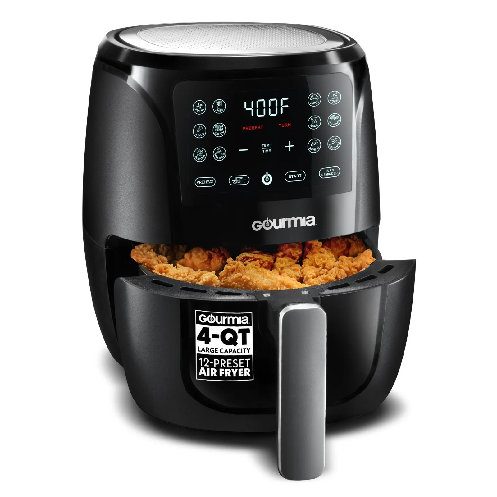 

4Qt Digital Air Fryer 12 Presets FryForce 360° Black
