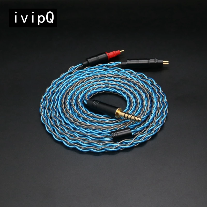 ivipQ-308 IEM Cable Silver Foil Graphene Headphone Upgrade Cable For HIFIMAN ANANDA AKG N5005 With 2.5mm/3.5mm/4.4mm Plug