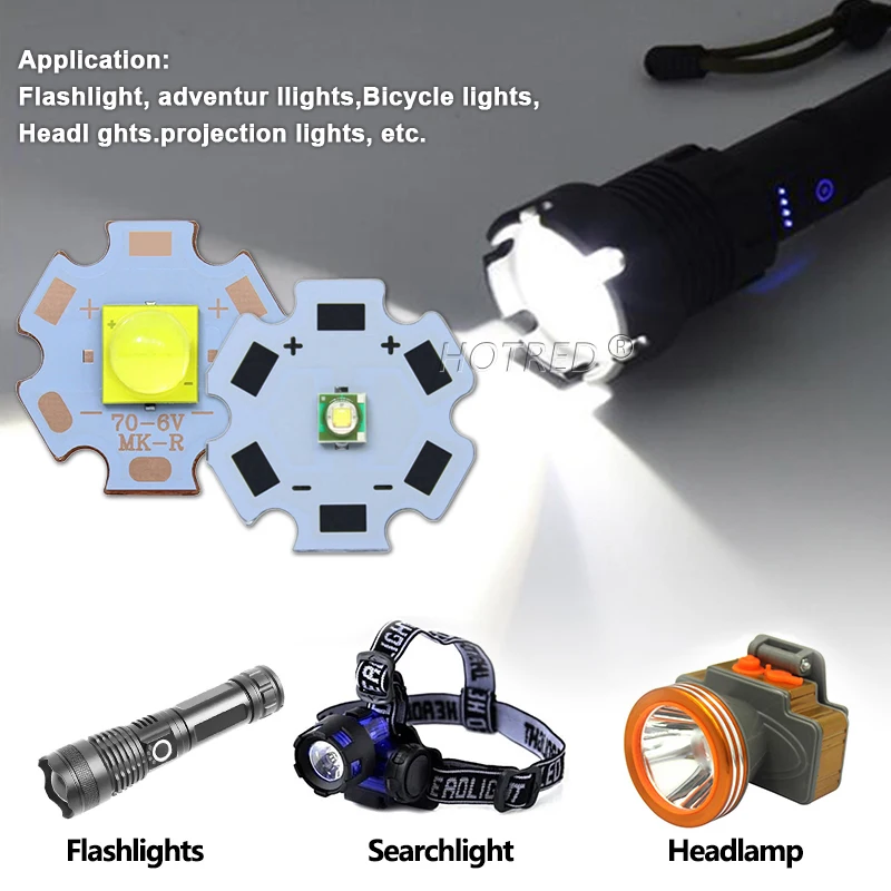 3W 10W 20W LED XPE XRE T6 XML2 XHP50 20mm Cold White Beads+Torch Flashlight Current Driver Set DC3.7V 12V 17mm 20mm 22mm 5 Modes