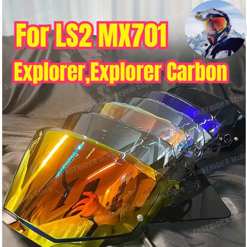 Motorcycle Helmet Lens For LS2 MX701 Explorer Explorer Carbon Anti-UV Dustproof Windproof Helmet Visor Replacement Helmet Visors