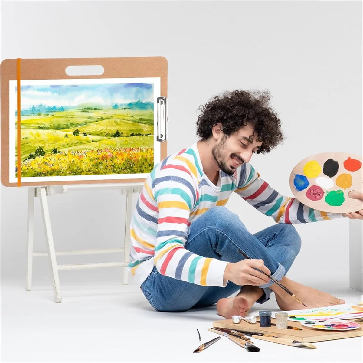2Pcs Sketch Board, Portable Art Portable Drawing Board with Handle (13inch X 17inch)