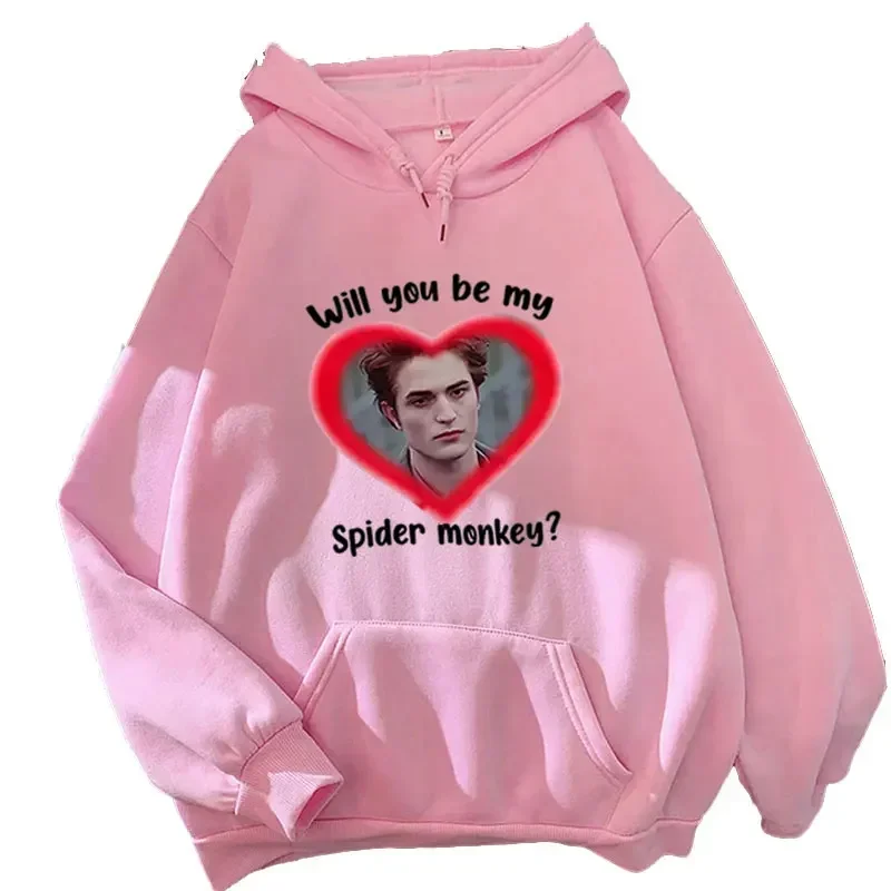 2024 Edward Cullen Will You Be My Spider Monkey Men Women Twilight Saga Movie Gothic Hoodie Unisex Tops Sweatshirt