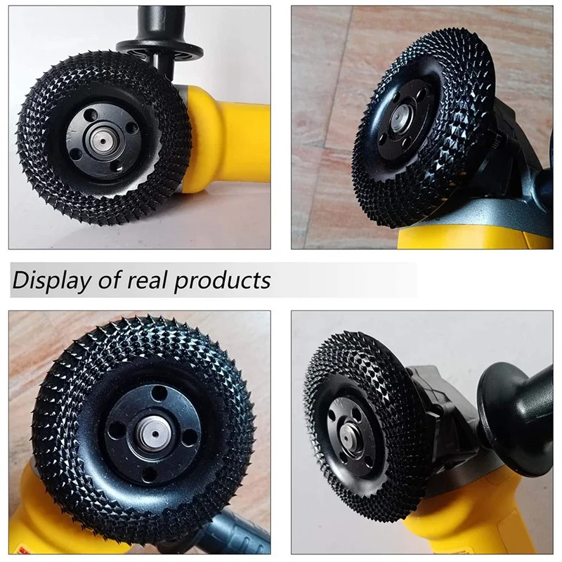 Imagem -04 - Redondo Woodworking Angle Grinder Disco de Escultura em Madeira Roda de Modelagem Ferramenta Rotativa Abrasiva 16 mm 22 mm Bore