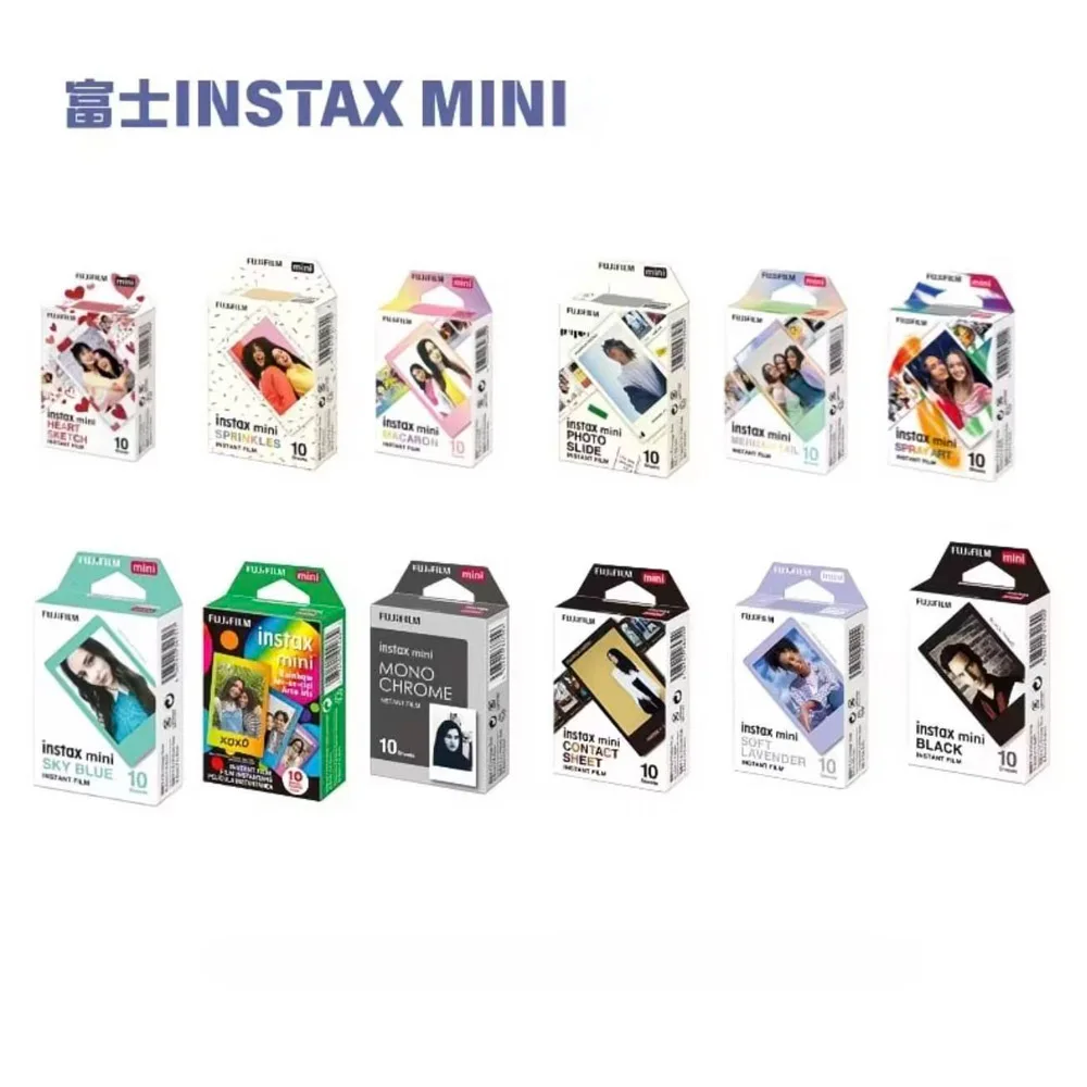 Fujifilm Macaron Blue Gray Mono Chrome Instax Mini Color Film 10/50 Sheets For Fujifilm Instant Camera Mini 13 12 9 40 Link EVO