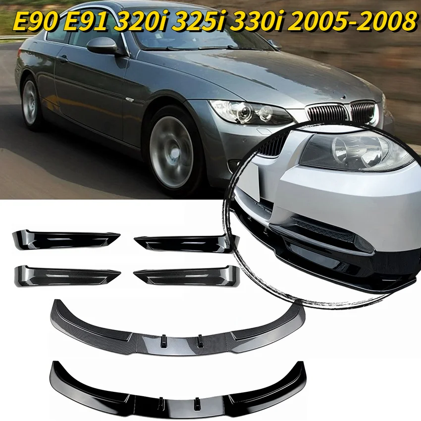 

5PCS For BMW 3 Series E90 E91 Car Front Bumper Lip Splitter Diffuser Body Kit Spoiler Bumper Guard Protector 2005-2008 Tuning