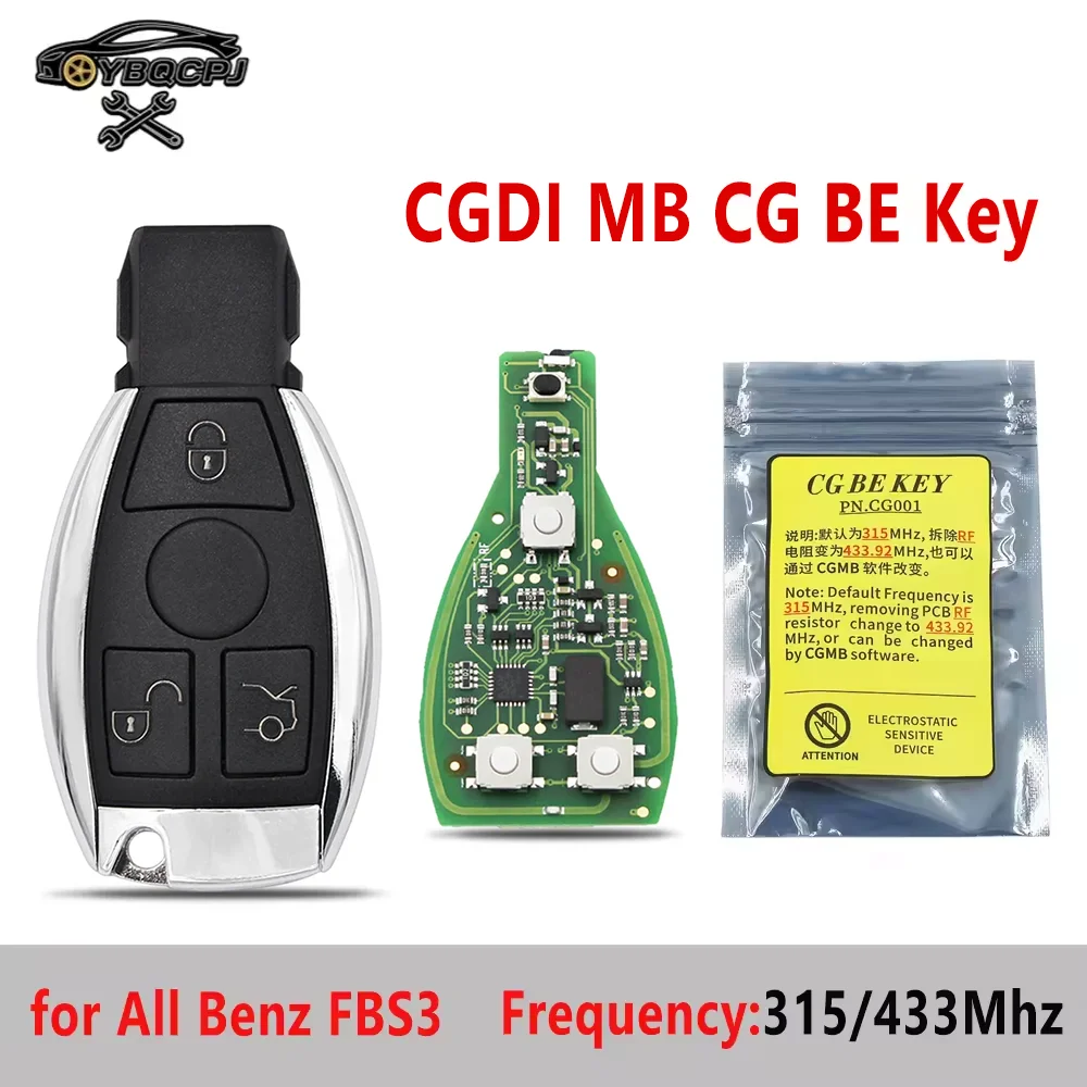 

Ключ CGDI MB CG BE для Mercedes Benz FBS3 315 МГц 433 МГц, автоматический смарт-ключ с дистанционным управлением, работает с программатором CGDI MB, поддерживает все FBS3.