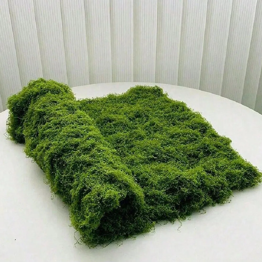 1x1m Künstliches Moos DIY-Bastelbedarf Kunstrasen Künstliches Moos Konserviertes Moos Grünpflanzen Heim Zimmer Garten Deko Landschafts-Kunstrasen
