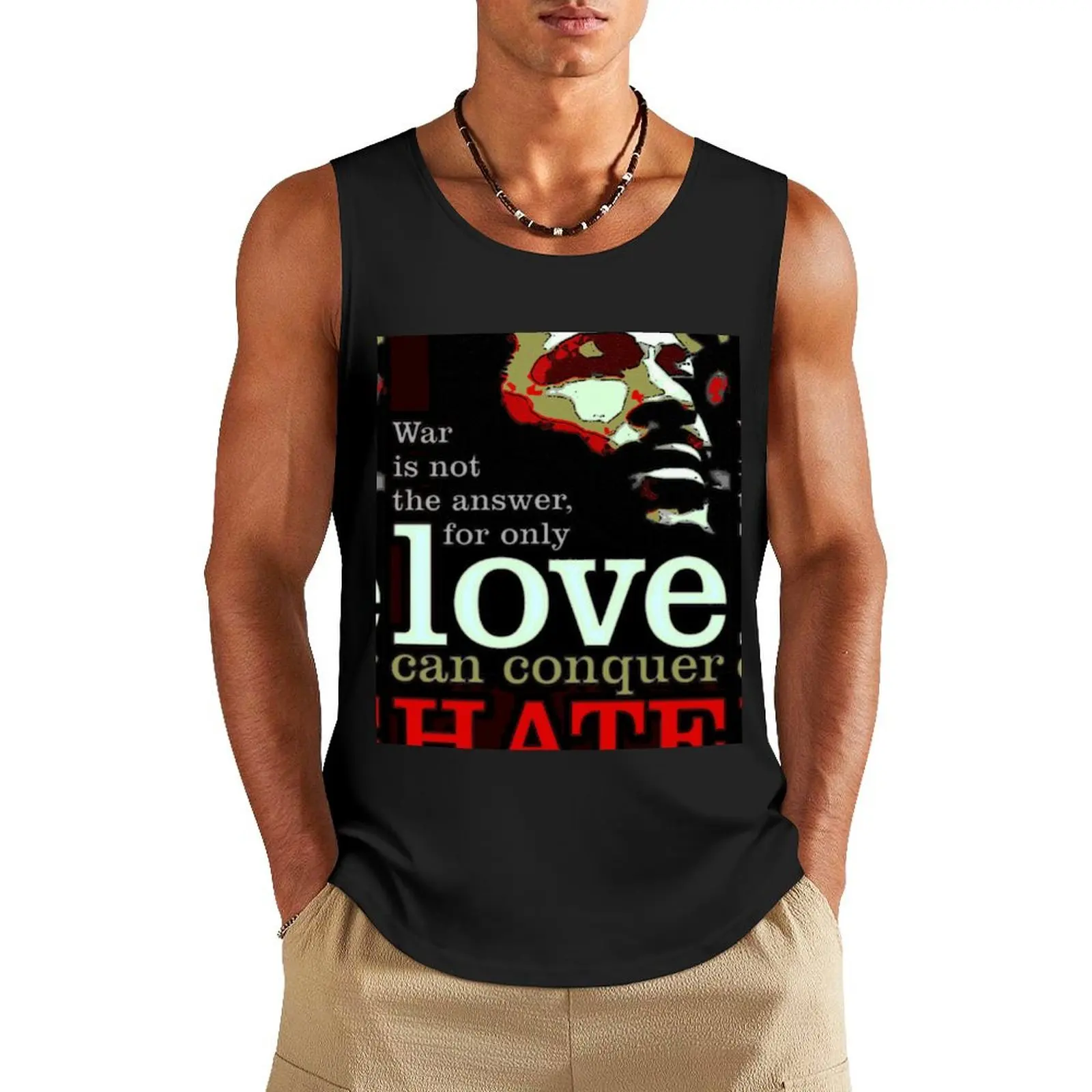 Marvin Says Love Can Conquer Hate Tank Top clothes for men summer sleeveless jackets