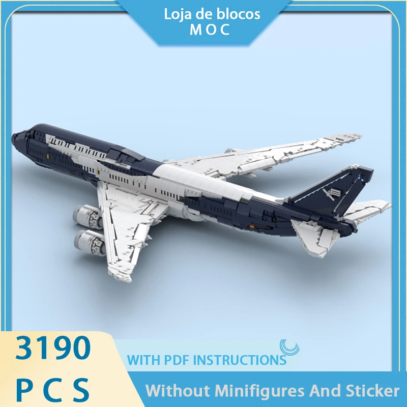 

Exquisite new MOC building block airplane model Lufthansa Boeing 747-8I century old coating modular children's toy gift DIY set