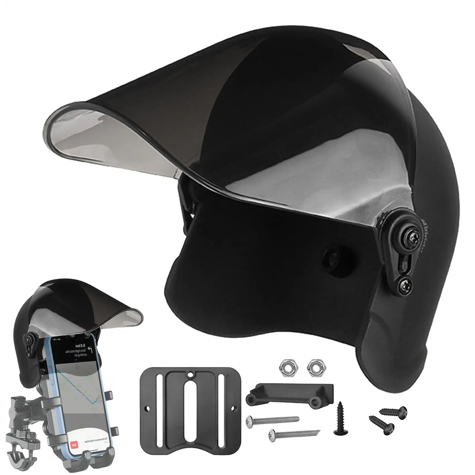 Suporte de Telefone para Motocicleta com Protetor Solar, Suporte de Telefone para Capacetes, Mini Parasol Portátil à Prova d'Água