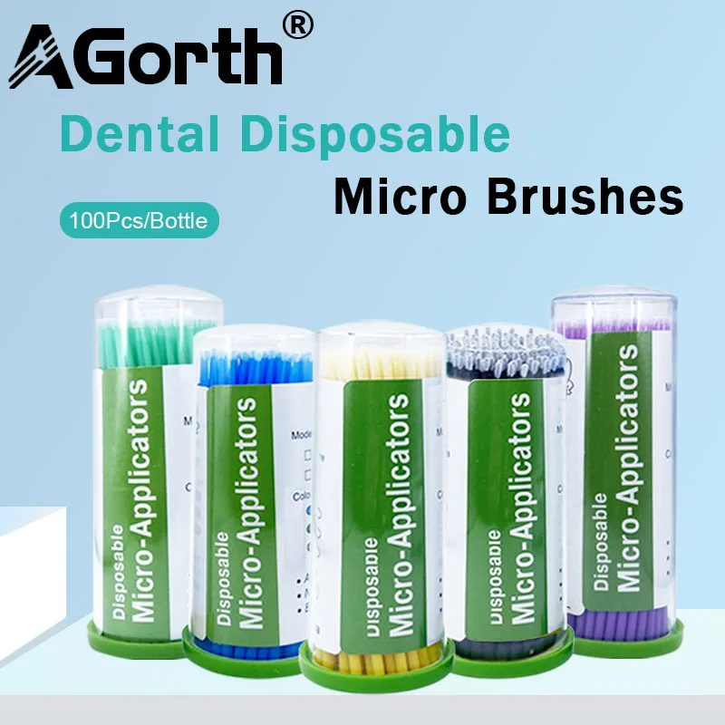 100 Teile/Flasche Dental Einweg Micro Pinsel Applikatoren Zahnmedizin Biegsamen Langen Schaft Odontologia Verlängerung Reinigung Werkzeug