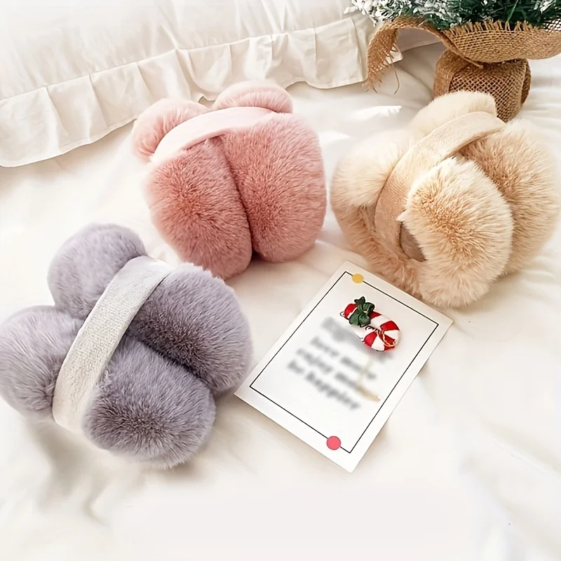 

Складные наушники с повязкой на голову для женщин, осенние и зимние велосипедные наушники, теплые, ветрозащитные, морозостойкие, в японском стиле, милые плюшевые наушники, чехлы для ушей