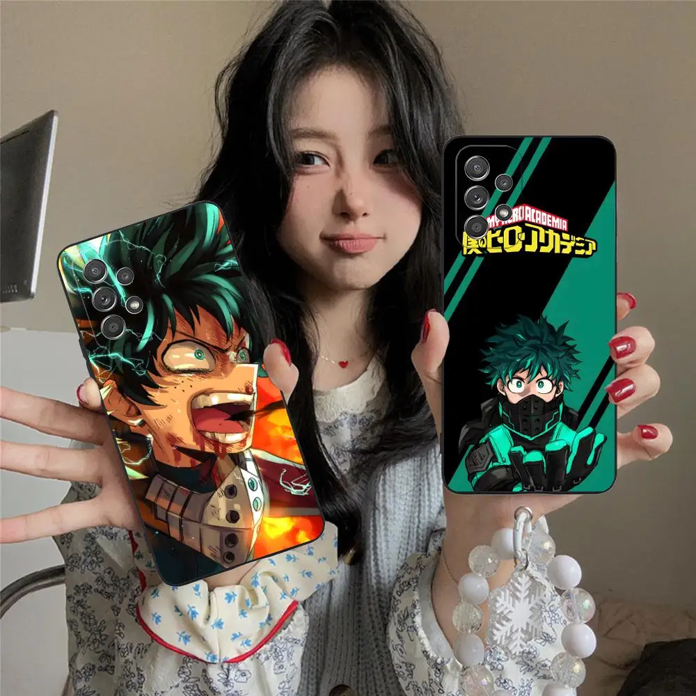 Funda de teléfono My Hero Academia Izuku Deku para Samsung Galaxy A73 72 71 70 56 55 54 53 52 36 35 34 23 16 15 5G protección de Color