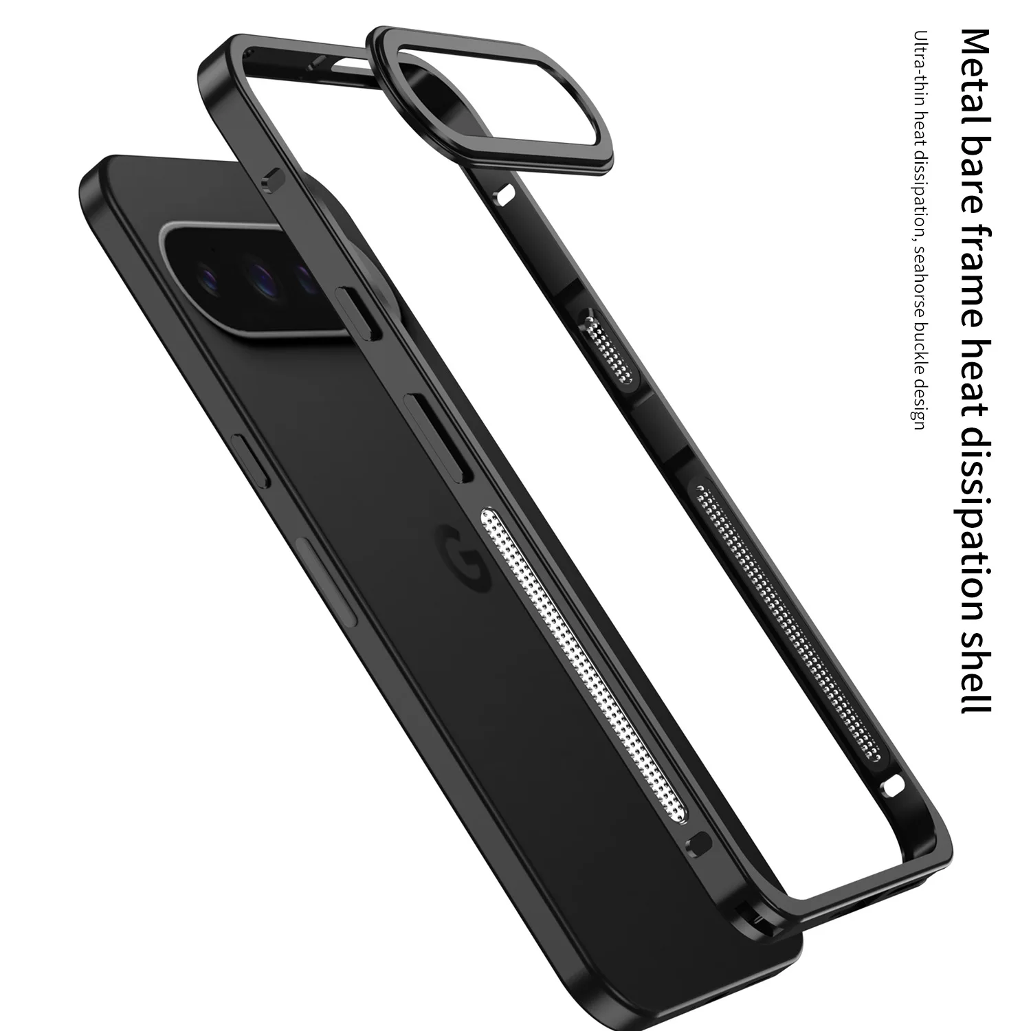 Ultracienka aluminiowa ramka ochronna z metalową obudową do Google Pixel 10 9 8 7 Pro XL, metalowa osłona obiektywu, odporna na wstrząsy i odprowadzająca ciepło. — zdjęcie produktu 5